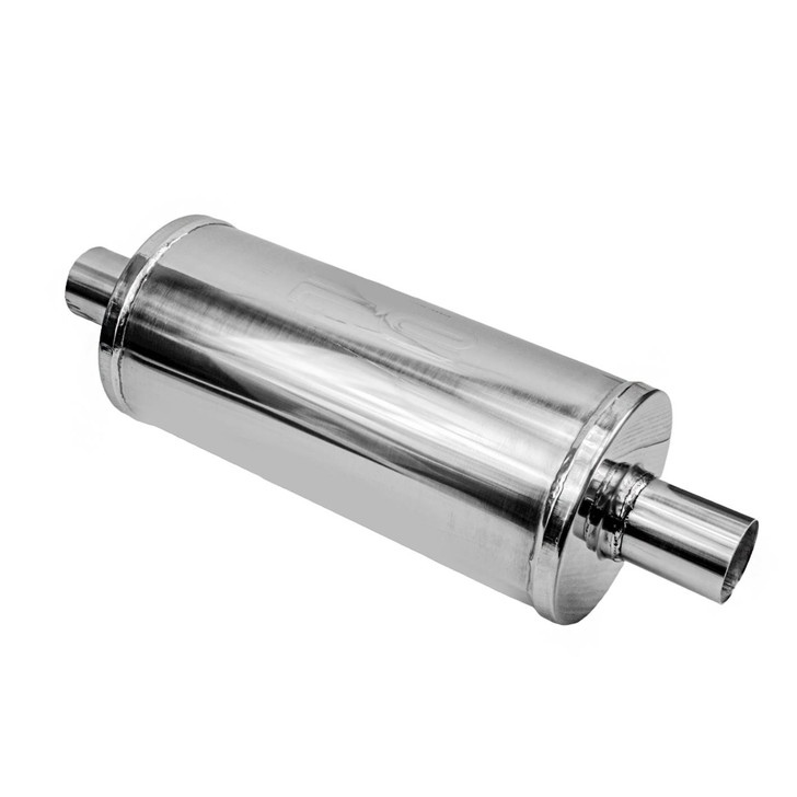 2.5" 63mm 6" Round x 14" Profusion 304 Stainless Steel Exhaust Silencer Muffler