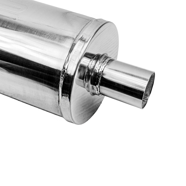 2.5" 63mm 6" Round x 14" Profusion 304 Stainless Steel Exhaust Silencer Muffler