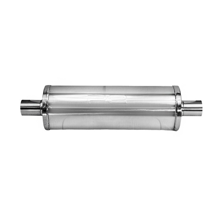 2.25" 57mm 6" Round x 18" Profusion 304 Stainless Steel Exhaust Silencer Muffler