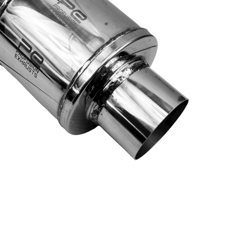 3.5" 89mm 6" Round x 6" Profusion 304 Stainless Steel Exhaust Silencer Muffler