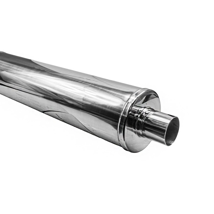 2.5" 63mm 6" Round x 27" Profusion 304 Stainless Steel Exhaust Silencer Muffler