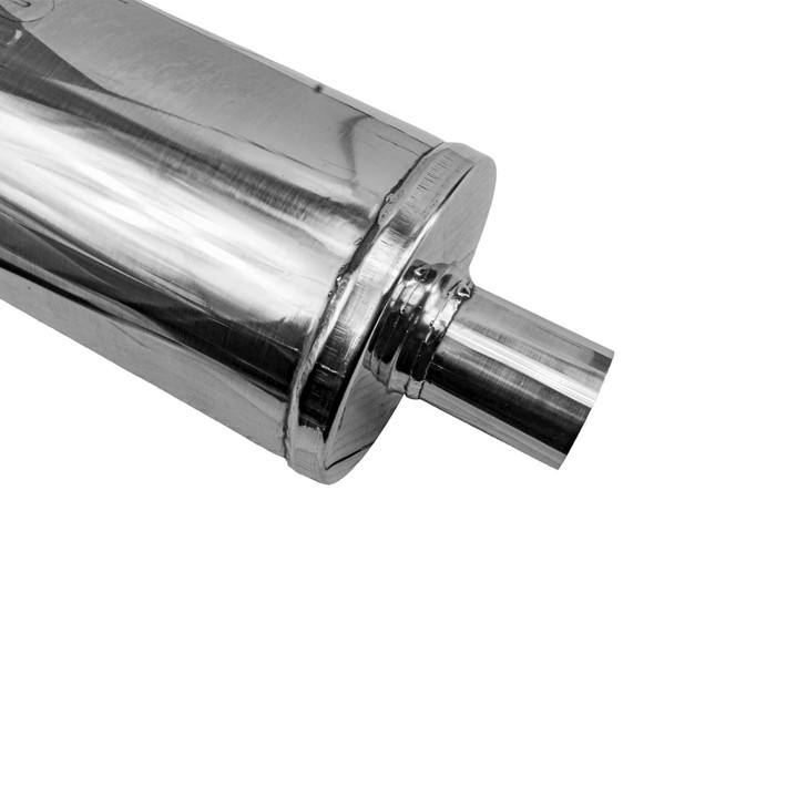 2" 51mm 6" Round x 18" Profusion 304 Stainless Steel Exhaust Silencer Muffler