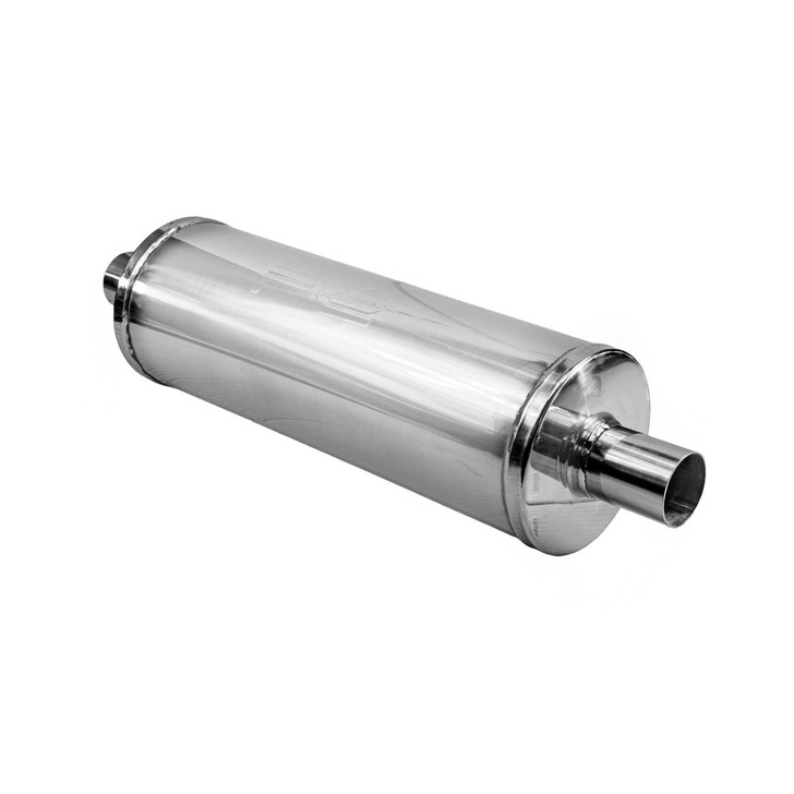 2.5" 63mm 6" Round x 18" Profusion 304 Stainless Steel Exhaust Silencer Muffler
