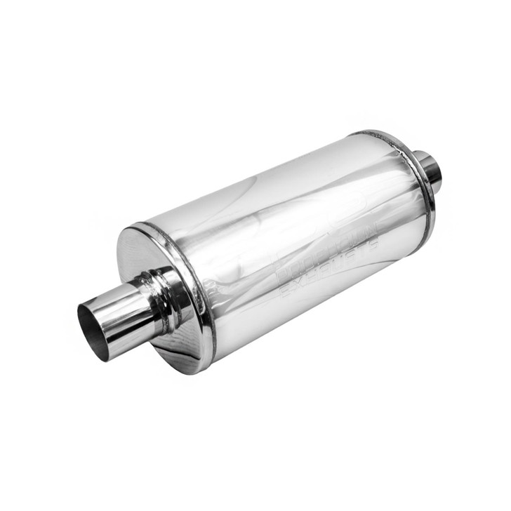 2.25" 57mm 7" Round x 14" Profusion 304 Stainless Steel Exhaust Silencer Muffler