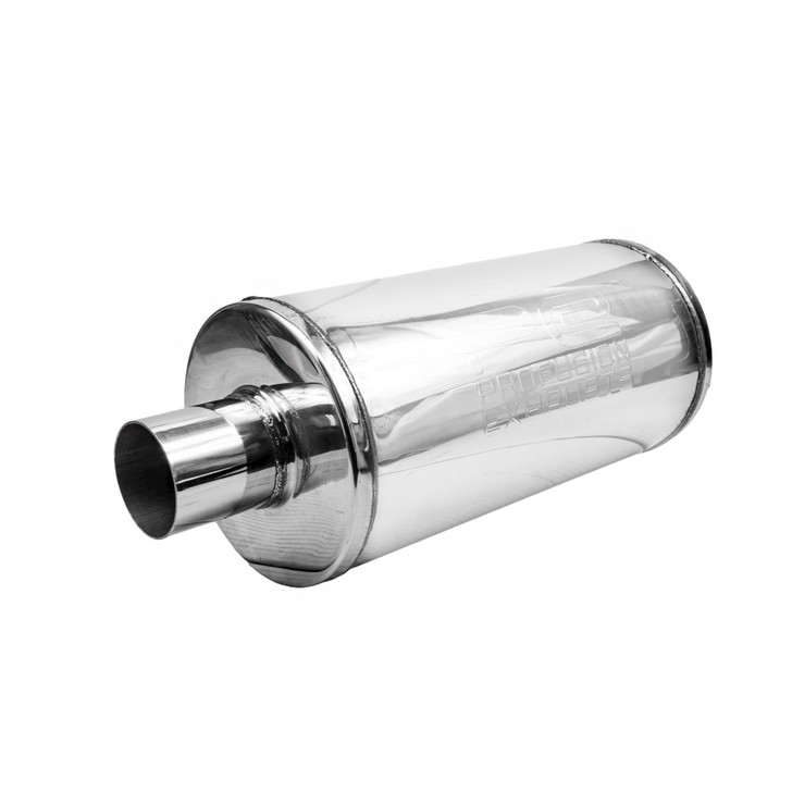 2.25" 57mm 7" Round x 14" Profusion 304 Stainless Steel Exhaust Silencer Muffler