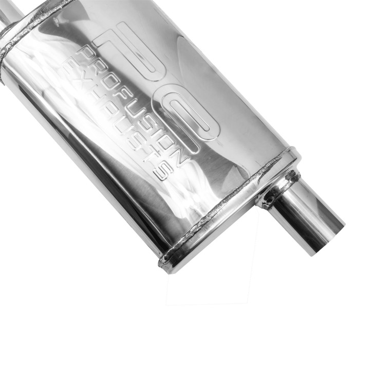 1.75" 45mm 3.5x7" Oval x 11" O/O Profusion 304 Stainless Steel Exhaust Silencer