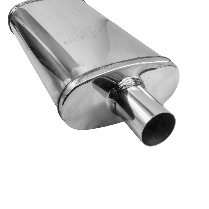 1.75" 45mm 3.5" x 7" Oval x 14" Profusion 304 Stainless Steel Exhaust Silencer