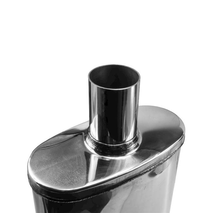 2" 51mm 3.5" x 7" Oval x 14" Profusion 304 Stainless Steel Exhaust Silencer