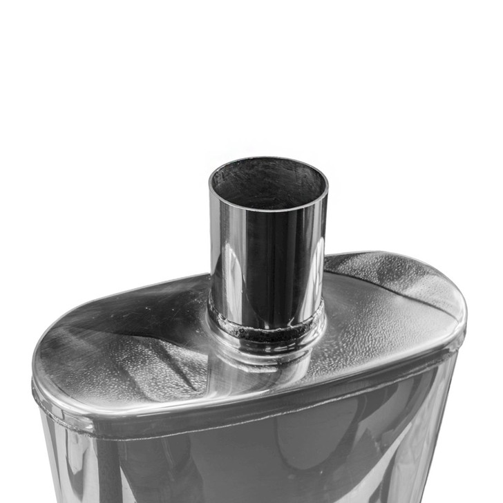 2.5" 63mm 4" x 9" Oval x 18" C/O Profusion 304 Stainless Steel Exhaust Silencer