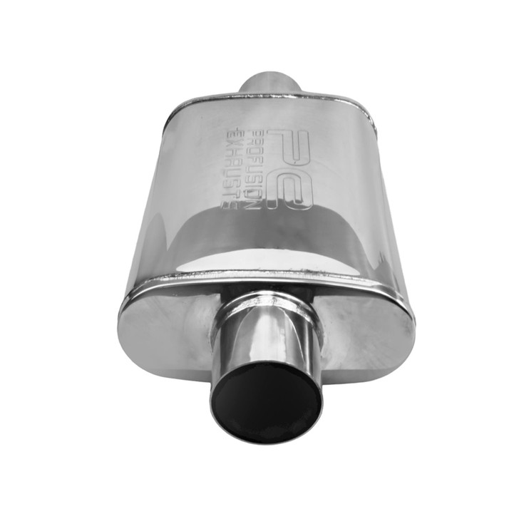 3" 76mm 4" x 9" Oval x 14" Profusion 304 Stainless Steel Exhaust Silencer