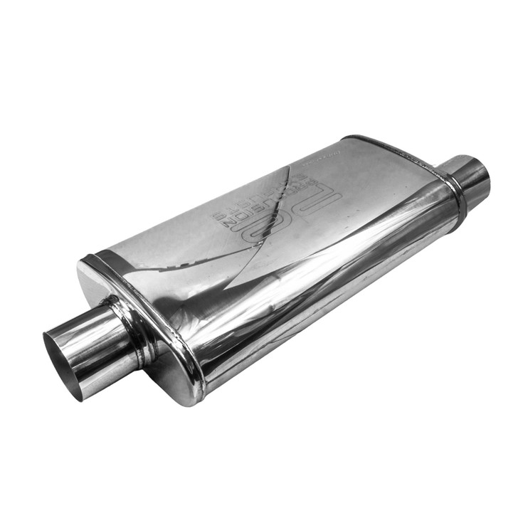 3" 76mm 4" x 9" Oval x 18" C/O Profusion 304 Stainless Steel Exhaust Silencer
