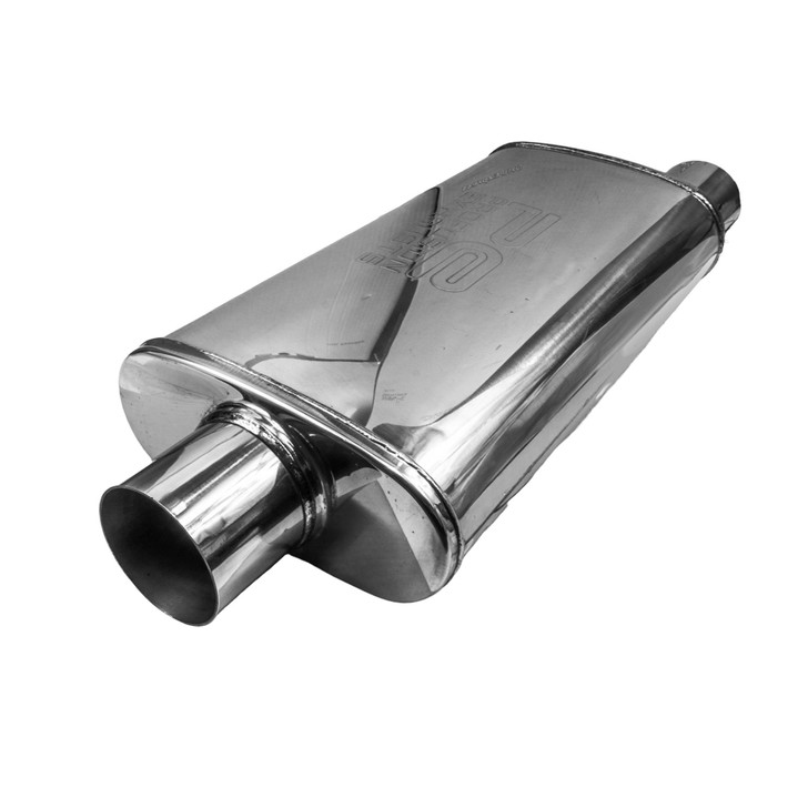3" 76mm 4" x 9" Oval x 18" C/O Profusion 304 Stainless Steel Exhaust Silencer