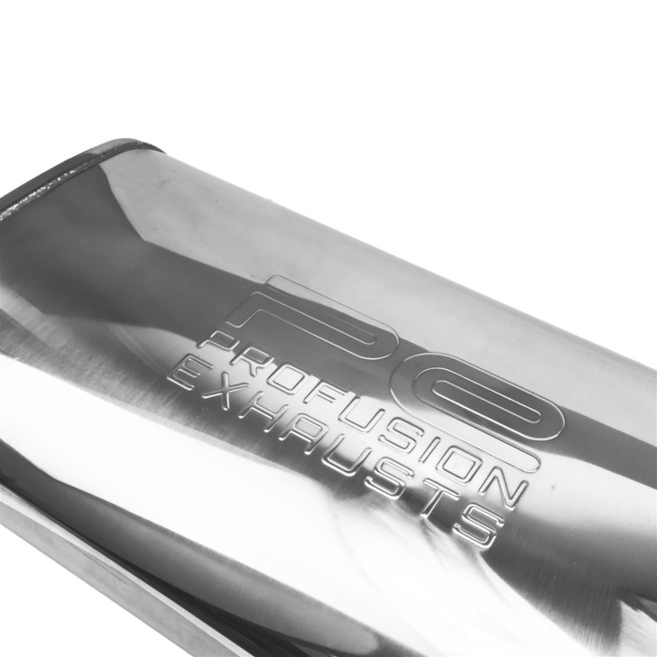 2.25" 57mm 4" x 9" Oval x 18" Profusion 304 Stainless Steel Exhaust Silencer