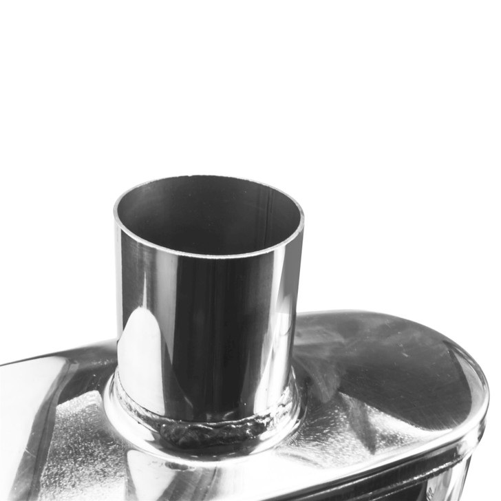 2" 51mm 4" x 9" Oval x 18" Profusion 304 Stainless Steel Exhaust Silencer