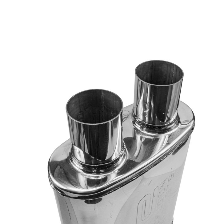 2.5" 63mm 4" x 9" Oval x 11" D/D Profusion 304 Stainless Steel Exhaust Silencer