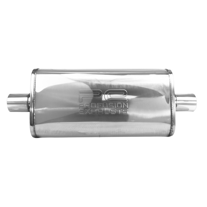 2.5" 63mm 4" x 9" Oval x 18" Profusion 304 Stainless Steel Exhaust Silencer