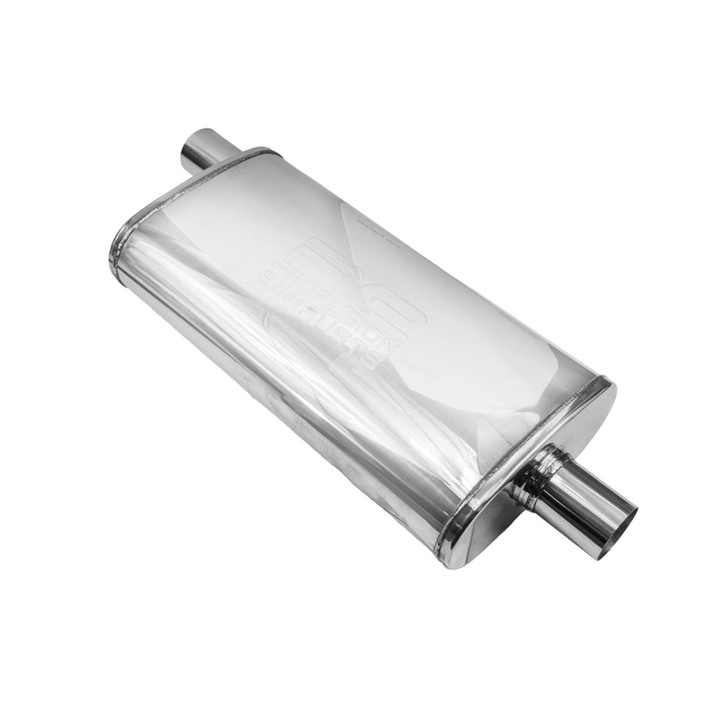 2" 51mm 4" x 9" Oval x 18" C/O Profusion 304 Stainless Steel Exhaust Silencer