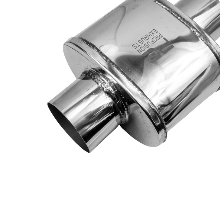 3" 76mm 5" x 8" Oval x 6" Profusion 304 Stainless Steel Exhaust Silencer Muffler