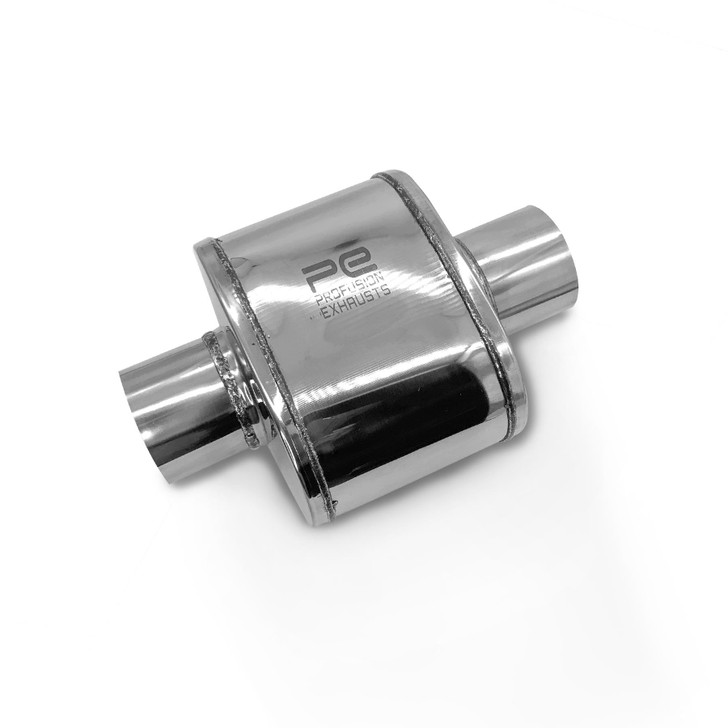 2.5" 63mm 5" x 8" Oval x 6" Profusion 304 Stainless Steel Exhaust Silencer