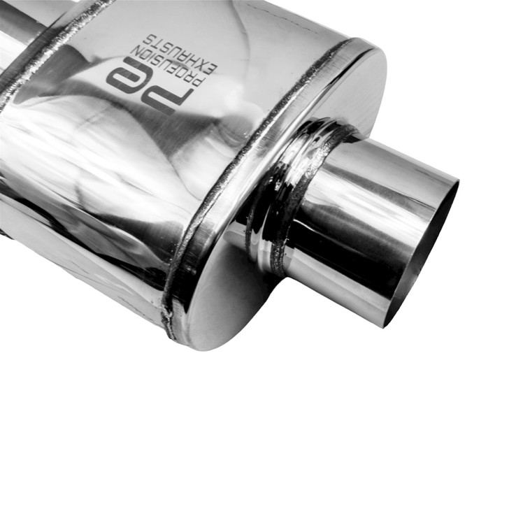 2.25" 57mm 5" x 8" Oval x 6" Profusion 304 Stainless Steel Exhaust Silencer