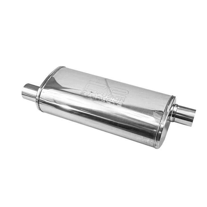 3" 76mm 5" x 8" Oval x 18" O/O Profusion 304 Stainless Steel Exhaust Silencer