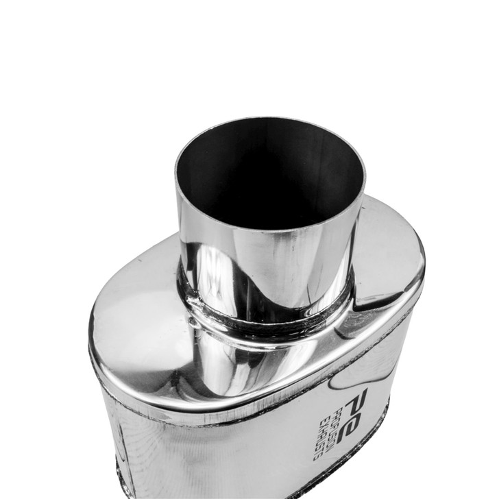 4" 101mm 5" x 8" Oval x 6" C/C Profusion 304 Stainless Steel Exhaust Silencer