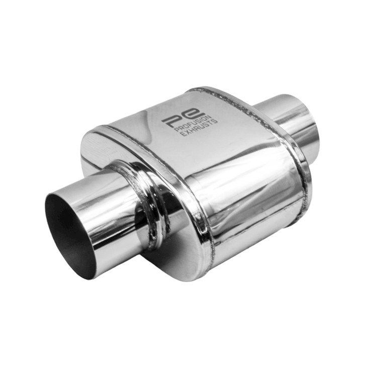 4" 101mm 5" x 8" Oval x 6" C/C Profusion 304 Stainless Steel Exhaust Silencer