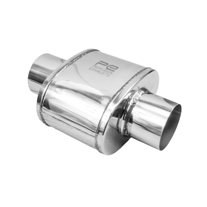 4" 101mm 5" x 8" Oval x 6" C/C Profusion 304 Stainless Steel Exhaust Silencer