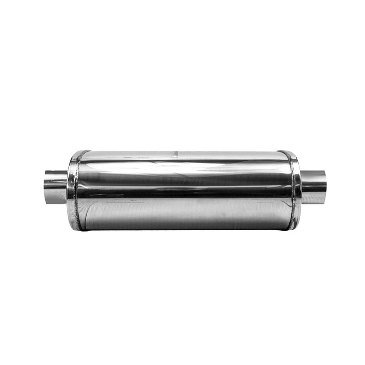 2" 51mm 5" x 8" Oval x 14" C/O Profusion 304 Stainless Steel Exhaust Silencer