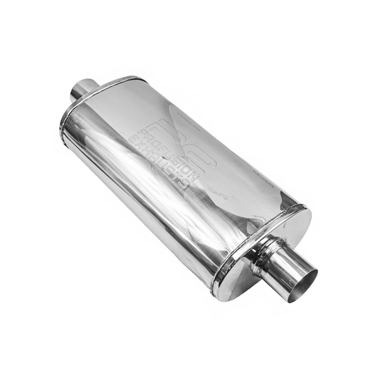 2.5" 63mm 5" x 8" Oval x 18" Profusion 304 Stainless Steel Exhaust Silencer