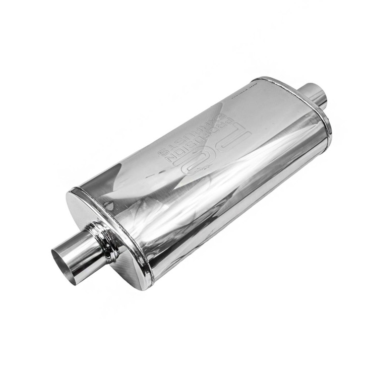 2.5" 63mm 5" x 8" Oval x 18" Profusion 304 Stainless Steel Exhaust Silencer