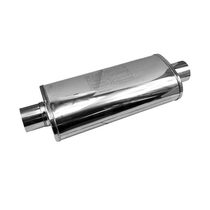 3" 76mm 5" x 8" Oval x 18" Profusion 304 Stainless Steel Exhaust Silencer