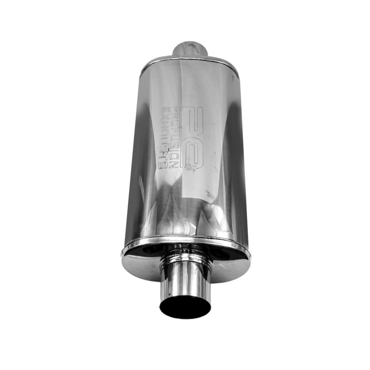 3" 76mm 5" x 8" Oval x 18" Profusion 304 Stainless Steel Exhaust Silencer