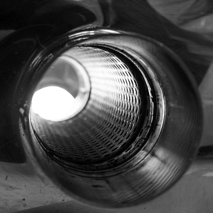 2.5" 63mm 5" x 8" Oval x 14" Profusion 304 Stainless Steel Exhaust Silencer