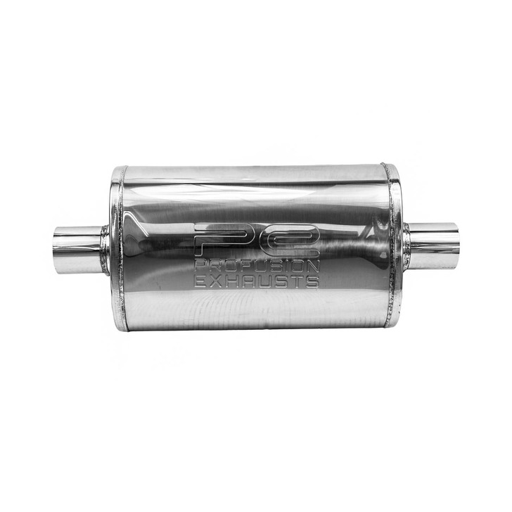 3" 76mm 5" x 8" Oval x 14" Profusion 304 Stainless Steel Exhaust Silencer