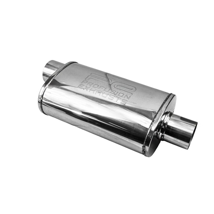 3" 76mm 5" x 8" Oval x 14" C/O Profusion 304 Stainless Steel Exhaust Silencer