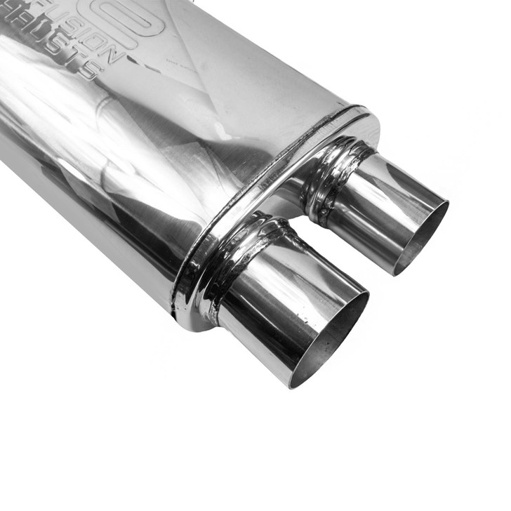 3" 76mm 5" x 8" Oval x 18" S/D Profusion 304 Stainless Steel Exhaust Silencer