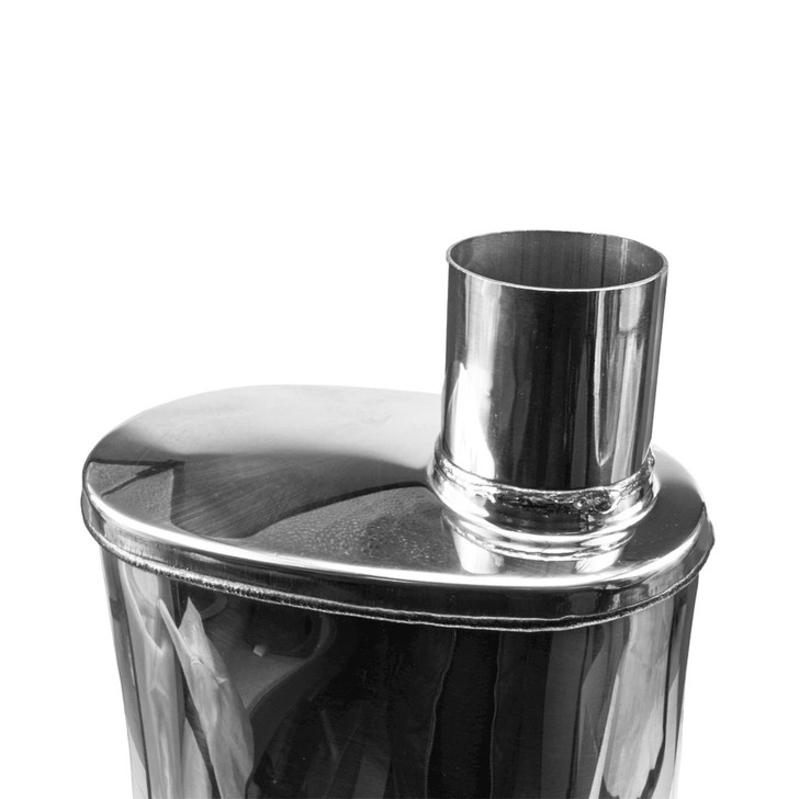 3" 76mm 5" x 8" Oval x 18" S/D Profusion 304 Stainless Steel Exhaust Silencer