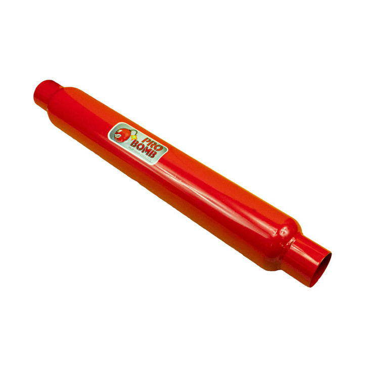 2.5" 63mm 3.5" Round x 22" Pro Bomb Glass Pack Exhaust Silencer Cherry Red