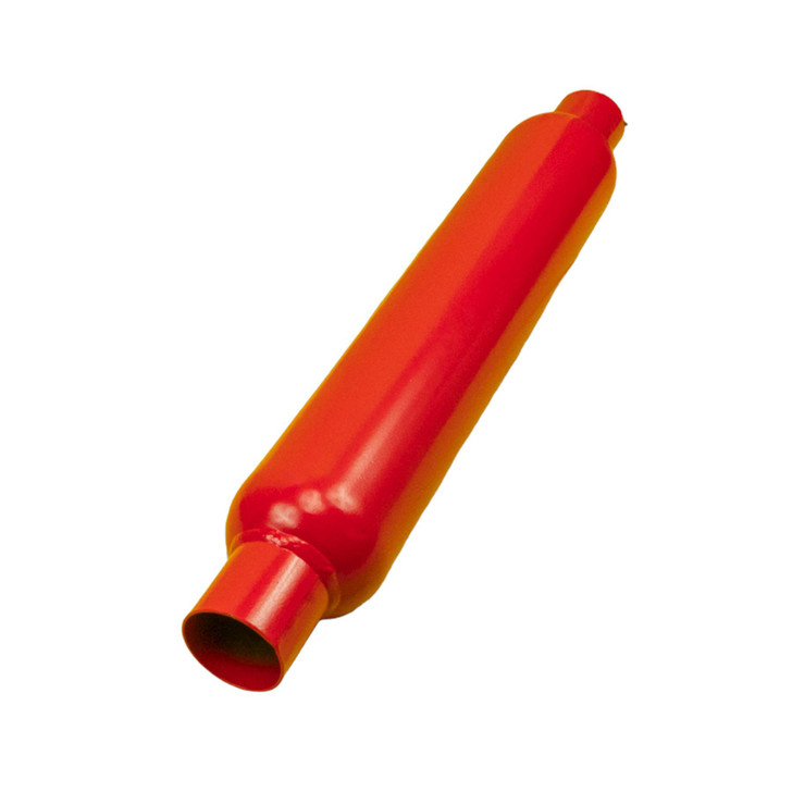 2.25" 57mm 3.5" Round x 18" Pro Bomb Glass Pack Exhaust Silencer Cherry Red