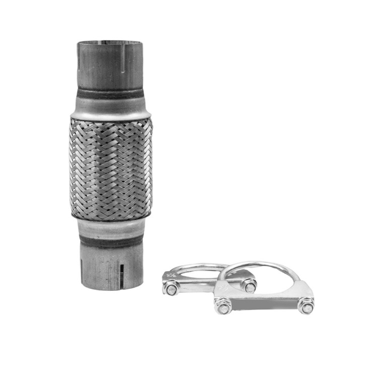 63mm x 250mm Clamp On Exhaust Flexible Joint Repair Flexi Pipe tube Flex