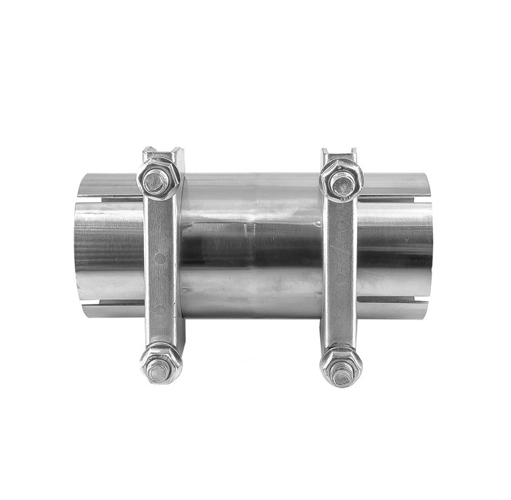2.17" 55mm 304 Stainless Steel Clamp Exhaust Pipe Joiner Connector Sleeve Repair
