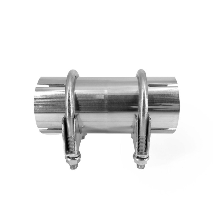 2.17" 55mm 304 Stainless Steel Clamp Exhaust Pipe Joiner Connector Sleeve Repair