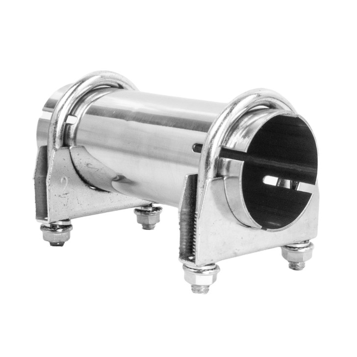 2.17" 55mm 304 Stainless Steel Clamp Exhaust Pipe Joiner Connector Sleeve Repair