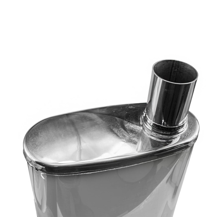 2.25" 57mm 4"x 9" Oval x 18" C/O Profusion 304 Stainless Steel Exhaust Silencer