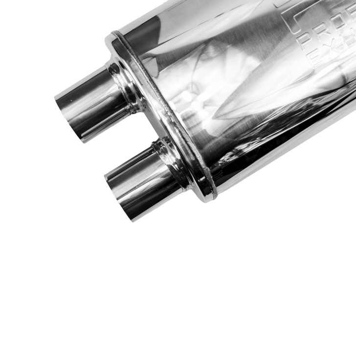 2.25" 57mm 5x 8 Oval x 14" Y Pipe Profusion 304 Stainless Steel Exhaust Silencer
