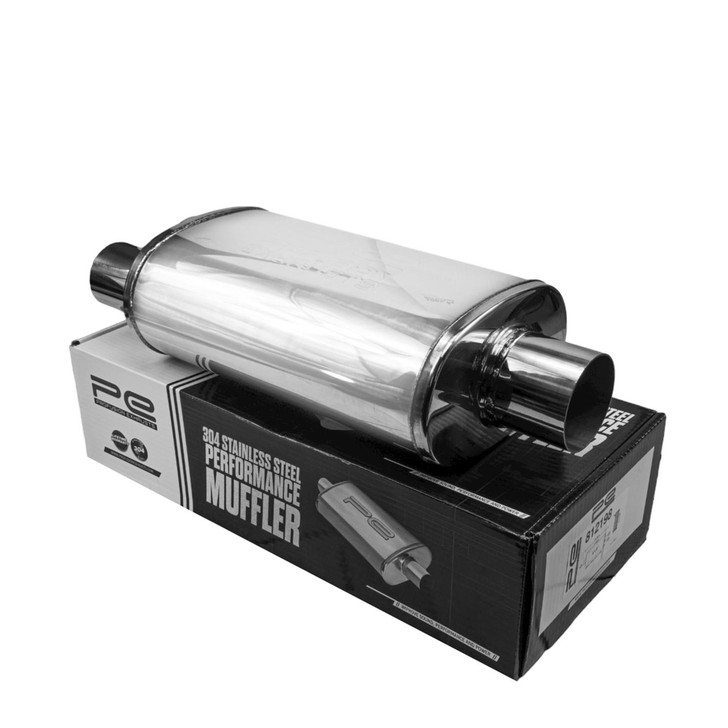 3" 76mm 5"x 8" Oval x 14" Y Pipe Profusion 304 Stainless Steel Exhaust Silencer