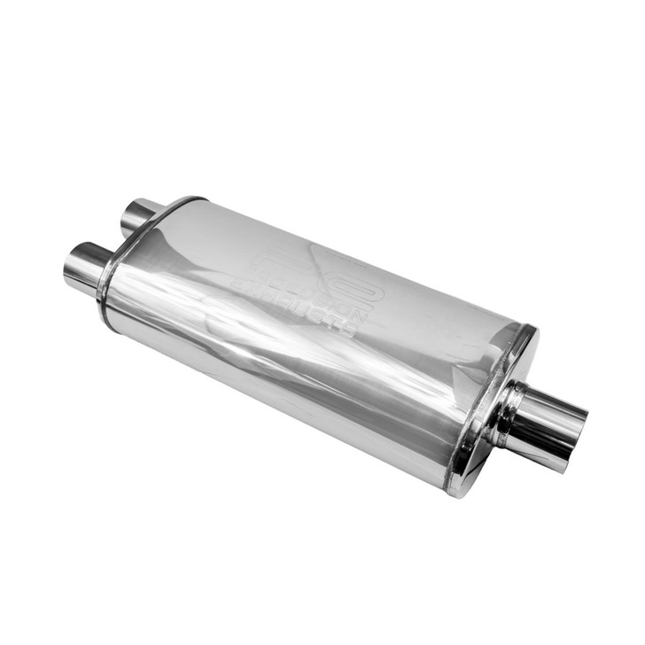 2.25" 57mm 5"x 8" Oval x 18" S/D Profusion 304 Stainless Steel Exhaust Silencer