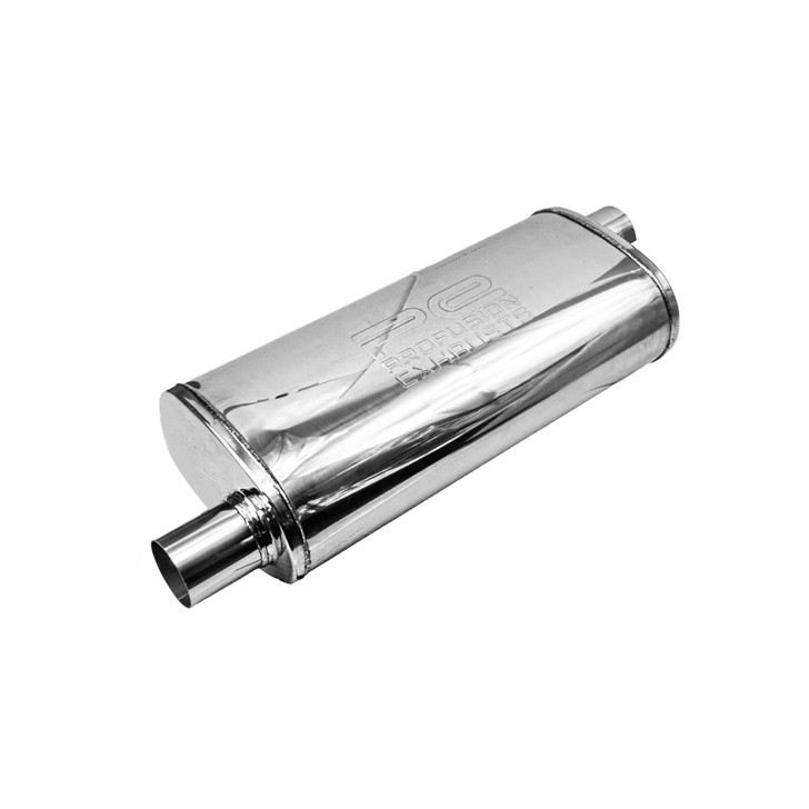 2.25" 57mm 5"x 8" Oval x 18" O/O Profusion 304 Stainless Steel Exhaust Silencer
