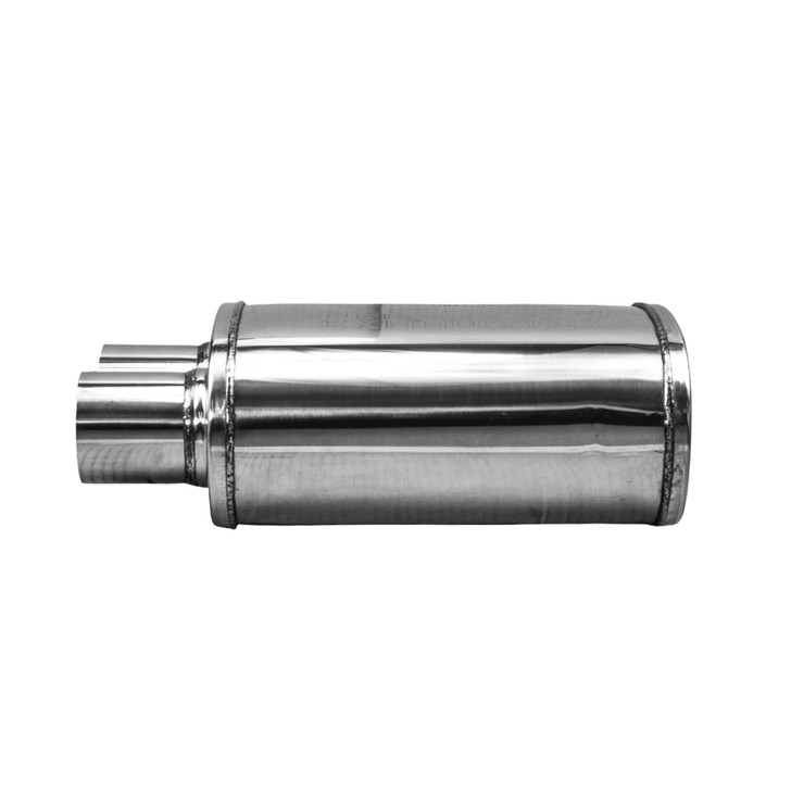 2.25" 57mm 5"x 8" Oval x 11" Same End O/O Profusion 304 Stainless Steel Exhaust Silencer